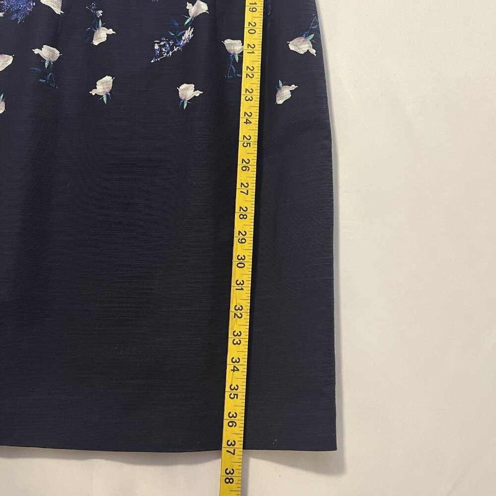 Talbots Sheath Dress Floral Size 4 Lined Blue Purple Cotton Business Work Office - Picture 6 of 9